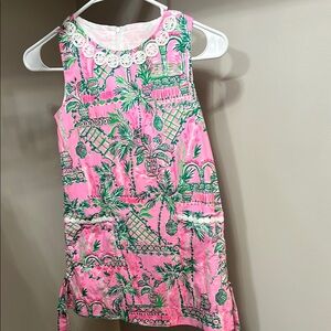 Pink and Green Sleeveless Dress